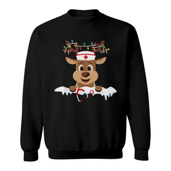 Christmas Nurse Love Nicu Rn Er Santa Reindeer Nurse Hat Elf Sweatshirt | Mazezy