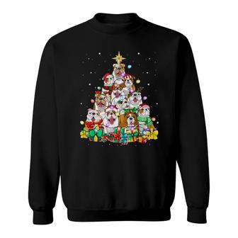 Christmas Pajama English Bulldog Tree Dog Xmas Dog Dad Sweatshirt | Mazezy