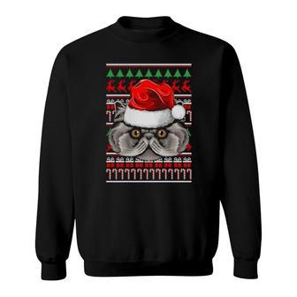 Christmas Persian Santa Hat Cute Cat Animal Ugly Xmas  Sweatshirt