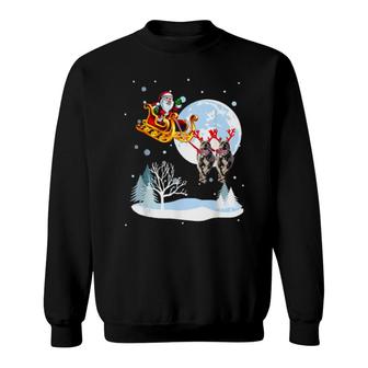 Christmas Reindeer Pit Bull Santa Claus Merry Christmas Sweatshirt | Mazezy