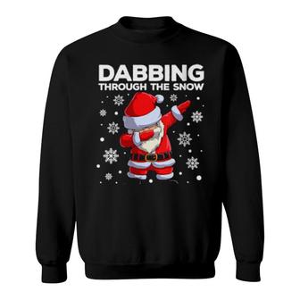 Christmas Santa Dabbing Through The Snow Xmas Boys Dab Sweatshirt | Mazezy