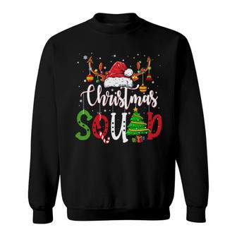 Christmas Squad Santa Hat Reindeer Christmas Lights Sweatshirt | Mazezy