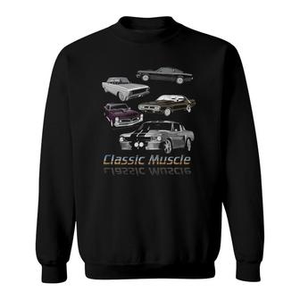 Classic American Muscle Cars Novelty Sweatshirt | Mazezy
