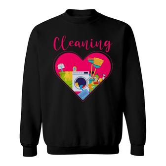 Cleaning Heart Cleaning Uniform For Cleaners Sweatshirt | Mazezy