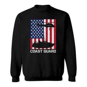 Coast Guard Us Flag Aircraft Submarine Gift Sweatshirt | Mazezy