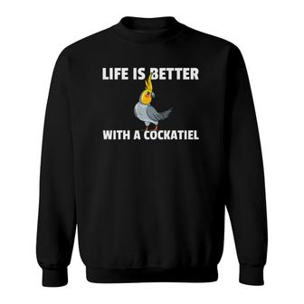 Cockatiel Bird Funny Cockatoo Parrot Art Sweatshirt | Mazezy