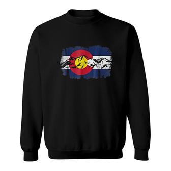 Colorado Mountain Love Colorado Flag Sweatshirt | Mazezy