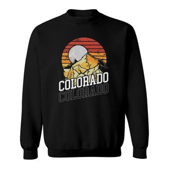 Colorado Vintage State Rocky Mountain Retro Hiking Gift Sweatshirt | Mazezy