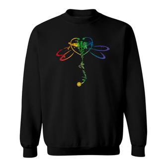 Colorful Dragonfly Nurse Life Nursing Clinical Rn Lpn Gift Sweatshirt | Mazezy