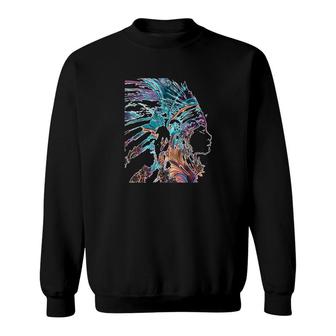 Colorful Headdress Native American Sweatshirt | Mazezy