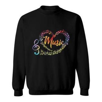 Colorful Musician Musical Instrument Music Notes Treble Clef Sweatshirt | Mazezy