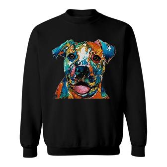 Colorful Pitbull Sweatshirt | Mazezy