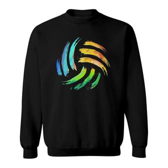 Colorsplash Painted Beach Volleyball Sweatshirt | Mazezy