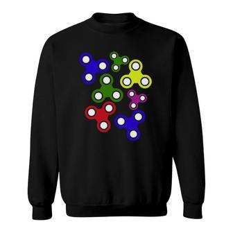 Cool Fidget Spinners Colorful Toy Sweatshirt | Mazezy