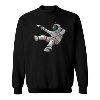 Cool Relaxing Astronaut Funny Spaceman Paper Airplane Gift Sweatshirt | Mazezy