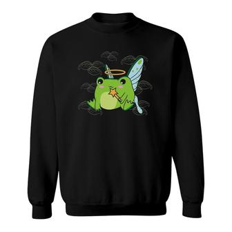Cottagecore Aesthetic Cute Frog Fairycore Goblincore Sweatshirt | Mazezy
