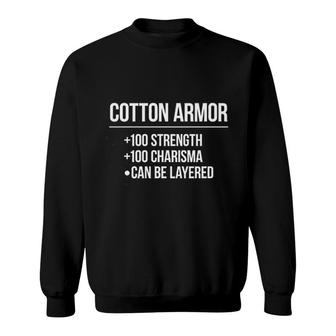 Cotton Armor Stats Sweatshirt | Mazezy