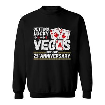 Couples Married 25 Years Vegas 25Th Wedding Anniversary Sweatshirt - Thegiftio UK