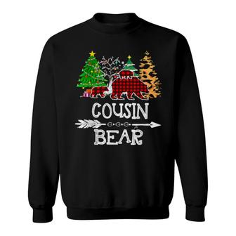 Cousin Bear , Red Buffalo Plaid Cousin Bear Pajama Sweatshirt | Mazezy