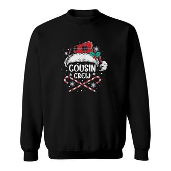 Cousin Crew Santa Red Plaid Xmas Sweat Sweatshirt | Mazezy