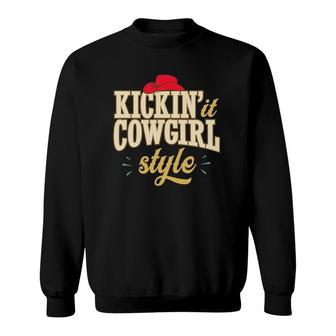 Cowgirl Style Country Western For Women Girls Vintage Retro Sweatshirt | Mazezy