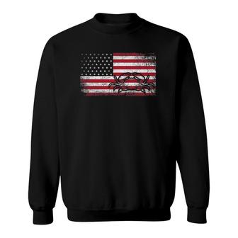 Crab Fisheries American Flag Vintage Sweatshirt | Mazezy
