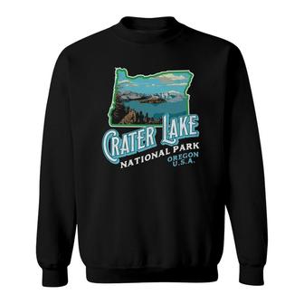 Crater Lake National Park Vintage Oregon Retro Sweatshirt | Mazezy