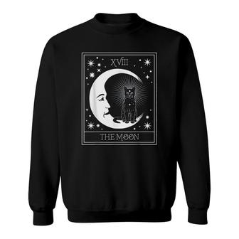 Crescent Moon And Black Cat Sweatshirt | Mazezy