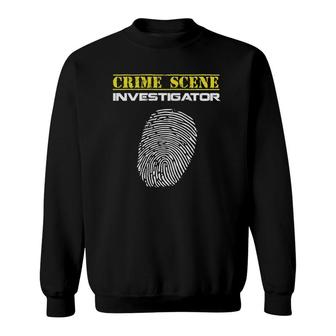 Crime Scene Investigator Fingerprint Police Sweatshirt | Mazezy