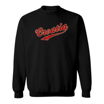 Croatia Classic Distressed Croatian Cool Sweatshirt | Mazezy