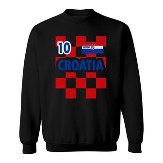 Croatia National Football Team Jersey Style Soccer Nr 10 Ver2 Sweatshirt | Mazezy