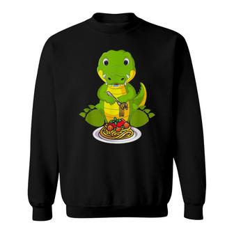 Crocodile Eat Pasta, Food Italian Sweatshirt | Mazezy