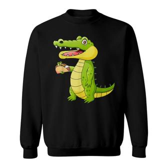 Crocodile Eat Taccos, Tacco Mexican Fast Food Sweatshirt | Mazezy