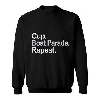 Cup Boat Parade Repeat Funny Hockey Fans Boating Sweatshirt - Thegiftio