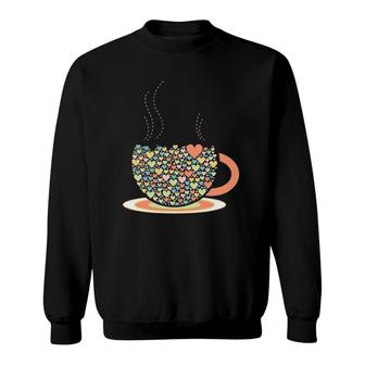 Cup Of Love Coffee & Tea Lovers Barista Heart Design Gift Sweatshirt | Mazezy