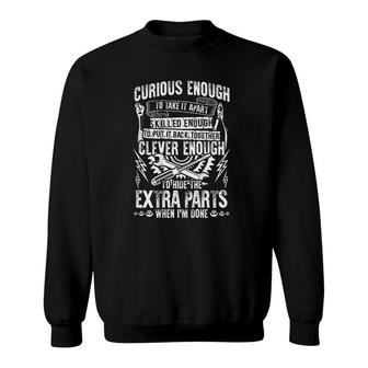 Curious Skilled And Clever Funny Car Auto Truck Mechanic Sweatshirt - Thegiftio UK