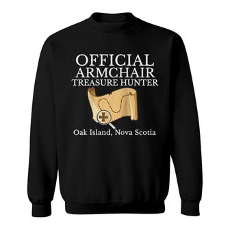 Curse Of Oak Island Watcher Gift Armchair Treasure Hunter Raglan Baseball Tee Sweatshirt | Mazezy