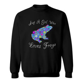 Cute Frog Lover Gifts Women Just A Girl Who Loves Frogs Sweatshirt - Thegiftio UK