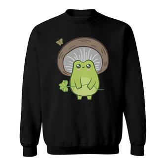 Cute Frog Mushroom Hat - Cottagecore Aesthetic Champignon Sweatshirt | Mazezy