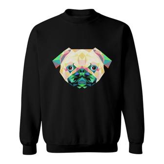 Cute Geometrical Pug Sweatshirt | Mazezy