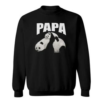 Cute Graphic Design Panda Papa Bear Dad Sweatshirt | Mazezy