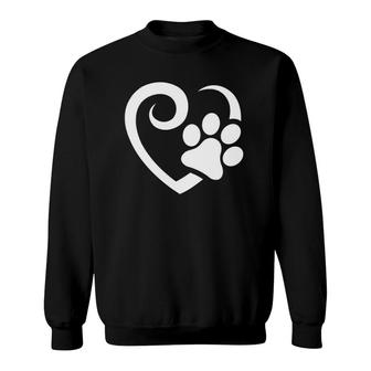 Cute Heart Pawfunny Fur Mama Rescue Animal Sweatshirt | Mazezy