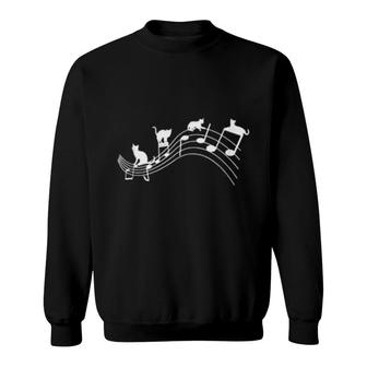 Cute Kittens On Music Notes Musical Cats And Music Sweatshirt | Mazezy