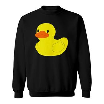 Cute Little Yellow Rubber Ducky Duck Graphic Sweatshirt | Mazezy