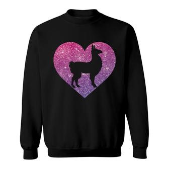 Cute Llama Heart Gift For Girls Teens And Women Sweatshirt | Mazezy