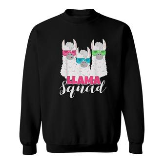 Cute Llama Squad Retro 80s Style Gift Sweatshirt | Mazezy