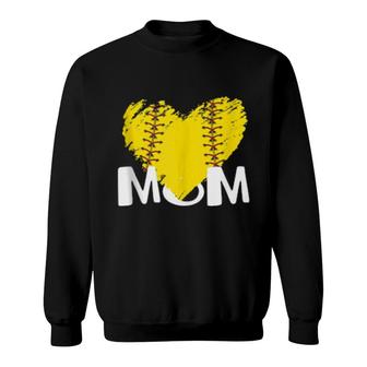 Cute Mom Softball For Proud Pitchers Mama Aunt Sweatshirt | Mazezy