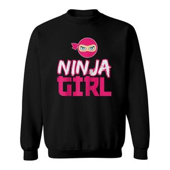 Cute Ninja Girl Ninja Fighter Funny Gift Raglan Baseball Tee Sweatshirt | Mazezy