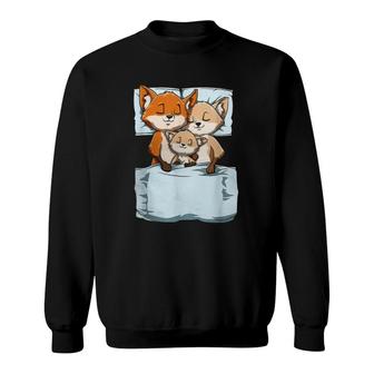 Cute Sleeping Fox Family This Is My Official Napping Sweatshirt | Mazezy