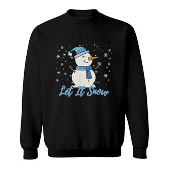 Cute Snowman Let It Snow Christmas Holiday Sweatshirt - Thegiftio UK